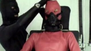 Latex Rubber Lesbians Femdom Breath Play Gas Mask Gyno Clinic Chair Bondage