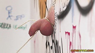 Amazing gloryhole seduction for a bunch of slutty dolls