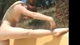 sexy redhead salsa girl outdoor nude dance