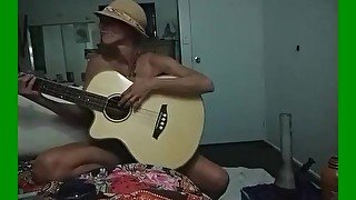 Bass playing, Bong smoking Aussie Babe