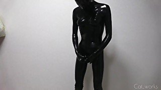 Condom Catsuit Handjob