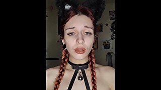 Collared Cat Girl With Braids Beautiful Agony Jingle Bell