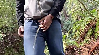 A quick piss in the woods: have a good cum!