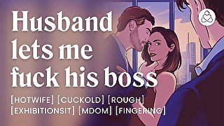 Fucking my husband's boss in front of him [cuckold] [erotic audio porn]