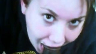 Pretty White teen gags herself on BBC