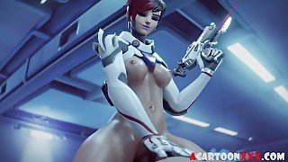 Stunning heroes with amazing asses and nice natural boobs enjoy hard cocking