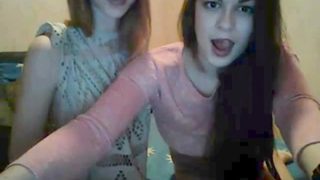 Two Girls kissing on Webcam