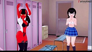 Meru The Succubus and Mavis Dracula Threesome in the lockers  Promo