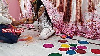 Holi Special - fuck hard priya in holi occasion with hindi roleplay - YOUR PRIYA