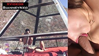 Watch how delicious two strangers fuck in a glass pyramid outdoors