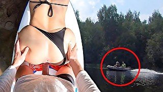 We Were Noticed - Real Risky Outdoor Реr Fuck by the River Bank POV