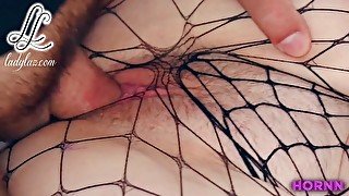 Goth Fishnet Anal Suck and Fuck