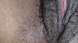 Hairy Ebony pussy (clit to orgasm)