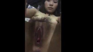 Chinese girl rubbing pussy