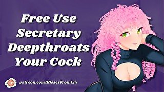 Free Use Secretary Deepthroats Your Cock [erotic audio roleplay]