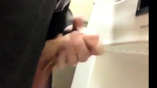 Str8 daddy cum in public toilet