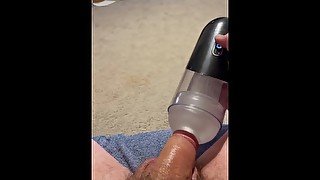 Using my sucking male masturbator, thick cum load