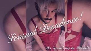 Explosive Masturbatory Cumshot on My Red Lingerie! Sensual Decadence!