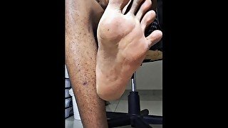 Str8 black guy teases you with his feet