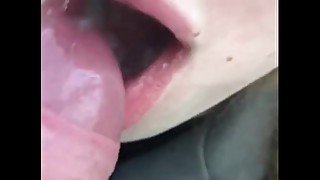 Outdoor blowjob and cum in to the vanilla shake. She drinks it!