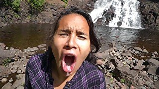 Public Agent - Latina Teen Luna Rain Gives Best Deepthroat Next to Big Wet Waterfall Nature Porn 4K