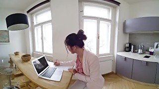 DP Threesome with Slim Office Girl