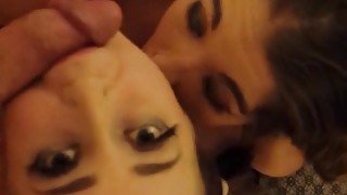 Super lucky dude gets a very nice blowjob from this stunning two babes