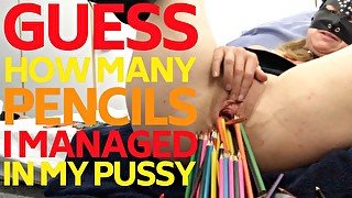 Submissive Painslut Pussy Insertions with Pencils (Queensnake tribute)