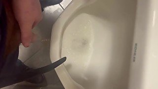 Small dick pissing at work