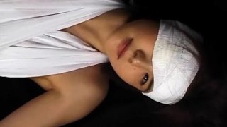 Hot Asian cock-tease gets pounded hard while wearing bandages