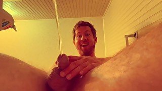 Peeing Naked in a Toilet with Camera Between Legs Under Penis and Scrotum - BlondNBlue222 Pee Fetish