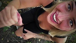 dick sucking in the forest from the most beautiful nymph