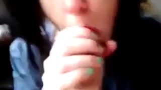 She sucks cock till she taste cum in her mouth