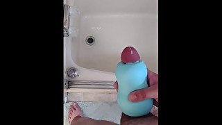 Jerking my cock with my stroker. Made me cum hard!