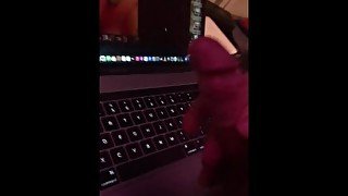 Online Sexting slut makes me cum all over MacBook