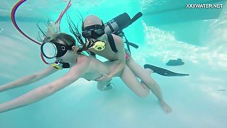 Lustful chick Monica is fucked by hot blooded diving instructor