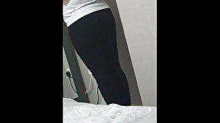 Step mom fucked through ripped leggings by step son