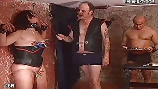 Domination male whipping chubby slut in extreme bdsm video