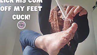 suck his cum off my toes cuck