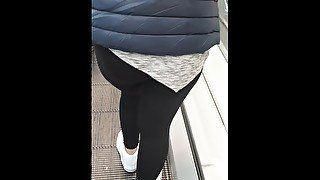 Step mom in black leggings hard fuck in supermarket