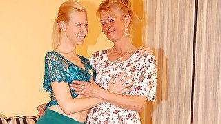 Two Blonde Old And Young Lesbians Have Fun - MatureNL