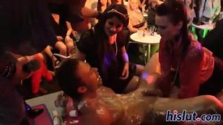 Pleasing breasty whore at a hot group sex party