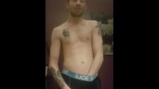 Loud moaning male solo full body cumshot 