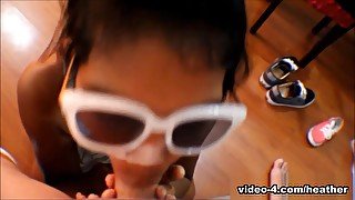 Tiny Thai teen 18+ Oriental teen 18+ Heather Deep Give Deep Throat And Get Huge Facial On Glasses