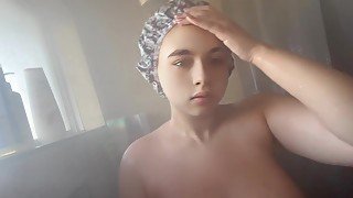 Bbw taking a shower