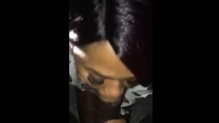 Amateur ebony babe sloppy big black cock blowjob