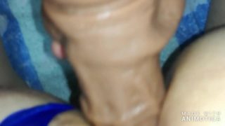 Natural big boobs fucking with 2 dildos and dick