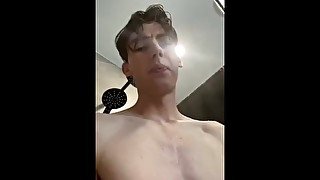 Twink jerks in shower until he cums