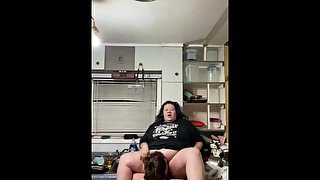 Getting fucked and ate in the kitchen