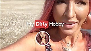 MyDirtyHobby - Redhead outdoor fuck and creampie